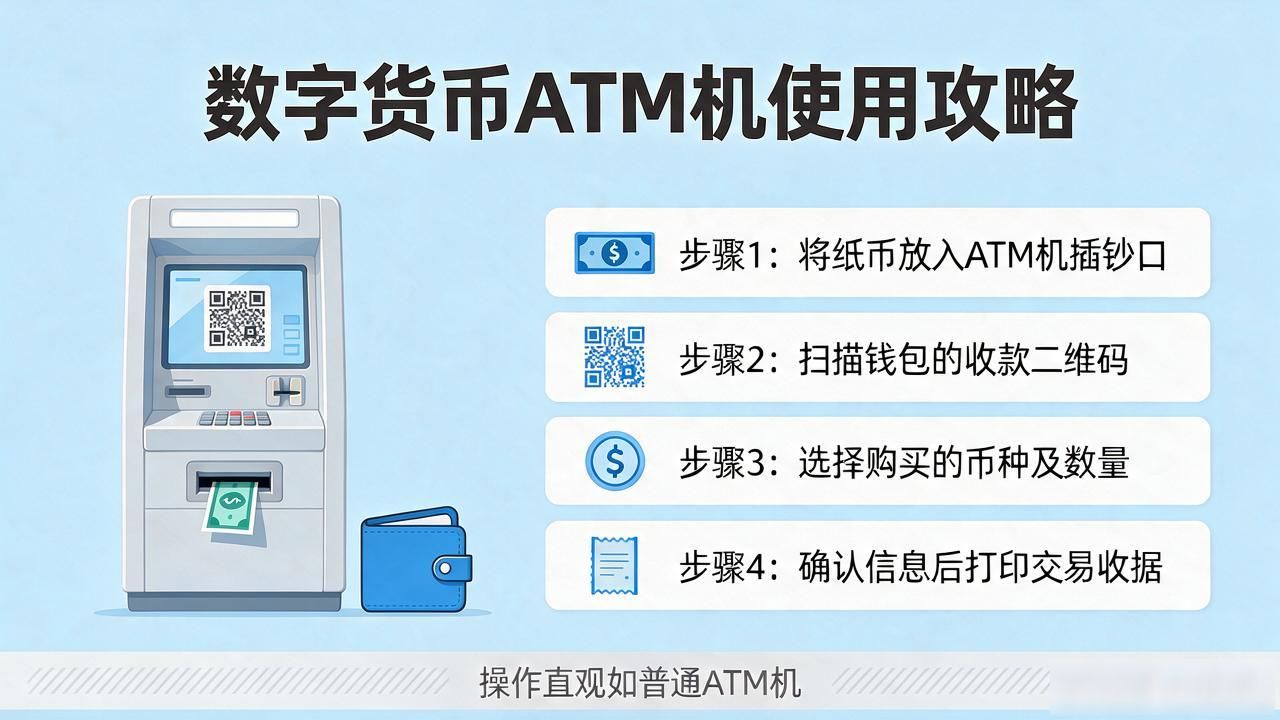 数字货币ATM机怎么用?现金买加密货币全攻略