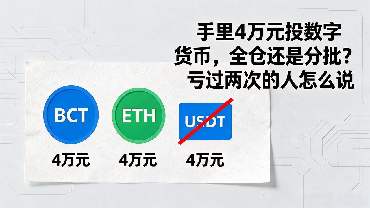 手里4万元投数字货币,全仓还是分批?亏过两次的人怎么说
