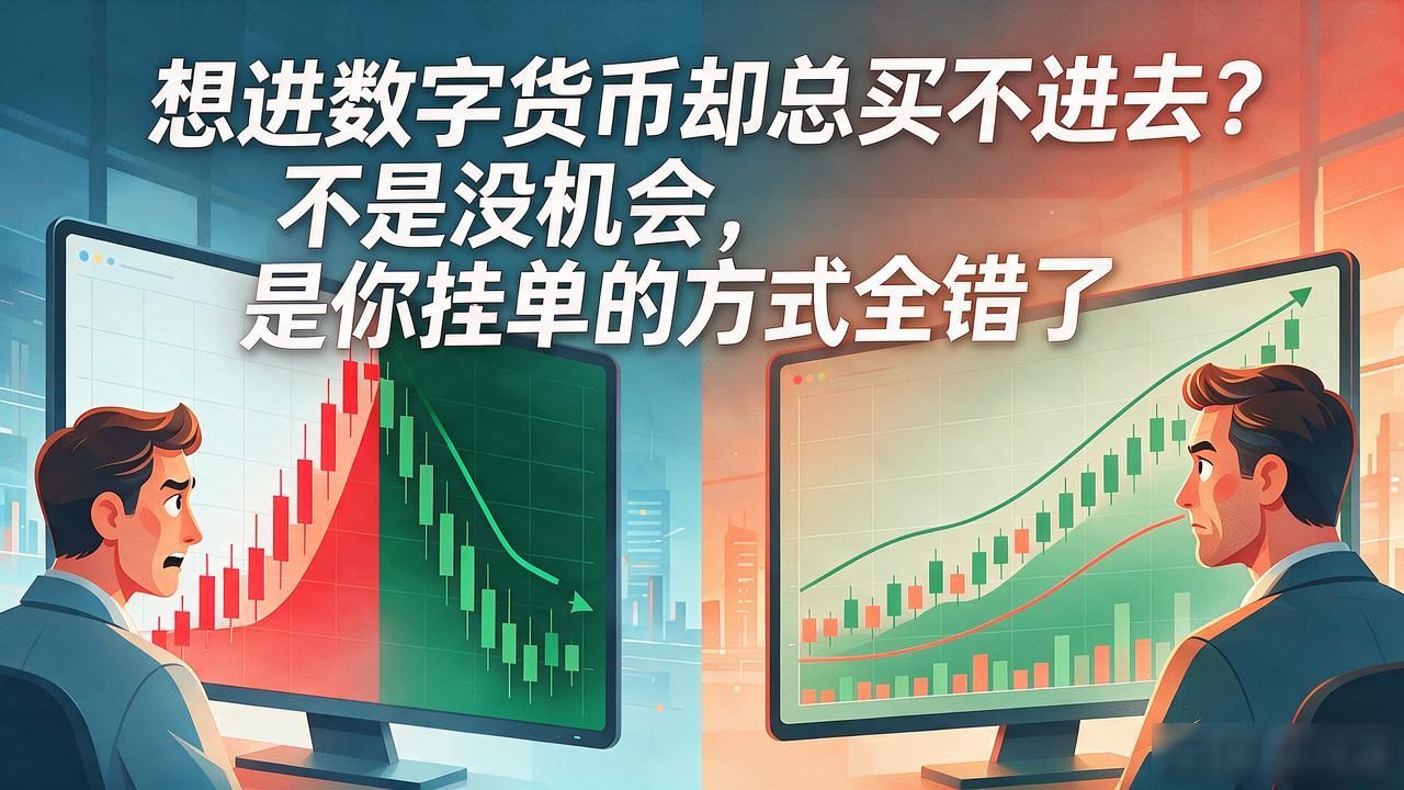 想进数字货币却总买不进去?不是没机会,是你挂单的方式全错了