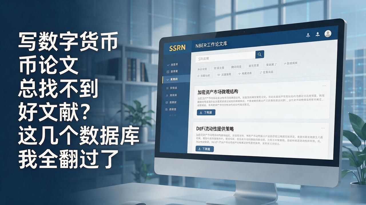 写数字货币论文总找不到好文献？这几个数据库我全翻过了