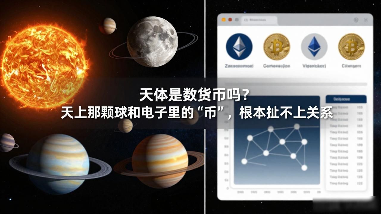 天体是数字货币吗？天上那颗球和电子里的"币"，根本扯不上关系