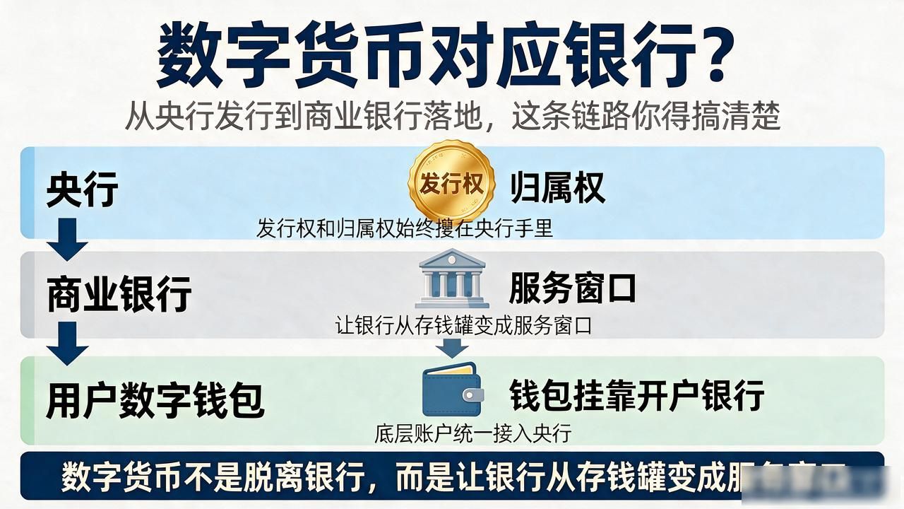 数字货币对应银行？从央行发行到商业银行落地，这条链路你得搞清楚