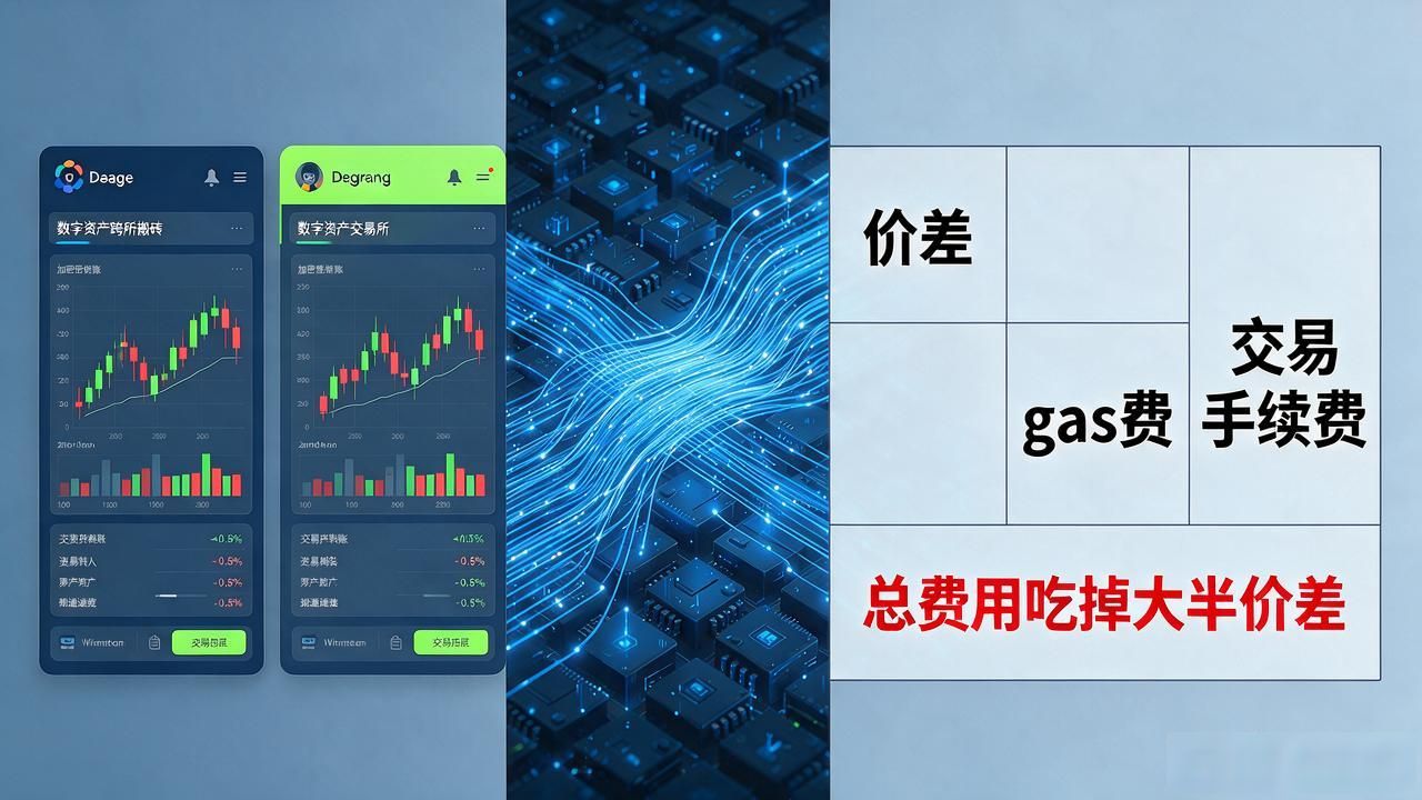 数字货币不同平台搬砖实操,跨所套利手续费算不清别动手